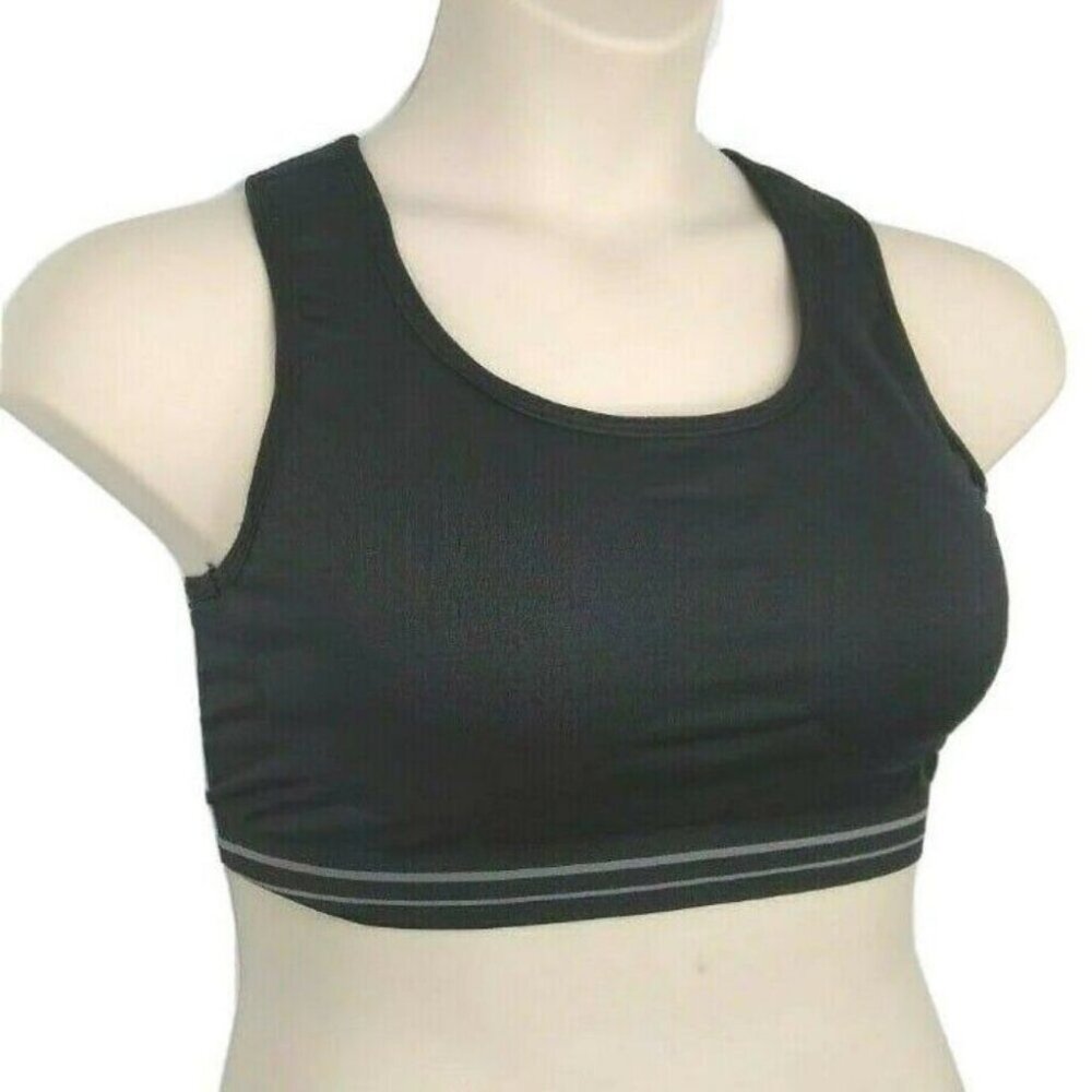 Marika Womens Seamless Sports Bra Wire Free Padded Strap Plus Size 20 Black